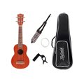 Monoprice Idyllwild Sapele Soprano Ukulele with Gig Bag_ Tuner_ Strap_ and Extra 610305